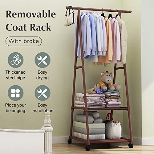 Image of COROID Digital Printed Multipurpose 6 Shelve Wardrobe,Foldable,Collapsible Fabric Wardrobe Organizer for Clothes Drawers Portable Wardrobe Clothing Space Saving Wardrobe (3-Layer, Coffee)