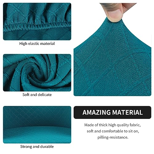 Image of SearchI Club Chair Slipcover Stretch Barrel Chair Covers Jacquard Tub Chair Slipcover Spandex Armchair Sofa Cover Removable Couch Furniture Protector Arm Chair Cover for Living Room(Lake Blue Rhombus)