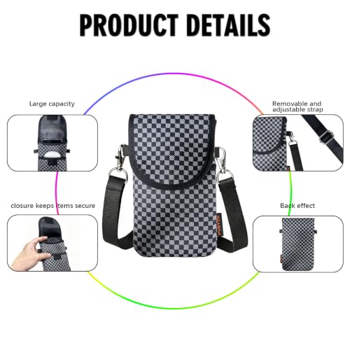Image of Neoprene Phone Sleeve Pouch Case Bag for Men Women w /Crossbody Strap /Neck Lanyard for iPhone 17 /16 /15 /14 Pro Max, Samsung S25,Pixel 10