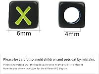 Vista 3 de 900 cuentas acrílicas de letras del alfabeto, letras coloridas del alfabeto, cuentas de cubo negro para pulseras de la amistad y regalos