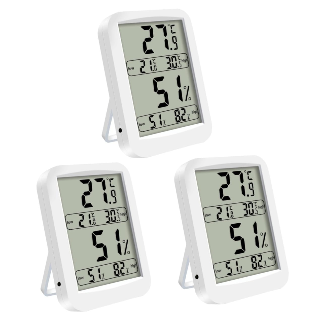 BESPORTBLE Lot De 3 Hygromètres Numériques Portables Pour Grand Bureau De Bébé Économes En Énergie Enregistrement Max/min