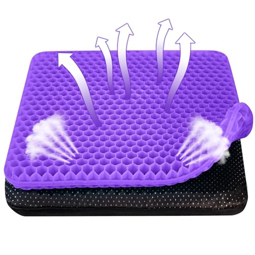 GMHLLES Honeycomb Gel Seat Cushion, Gel Cushion for Sitting Pressure Sore - For Relax Back & Sciatica Gel Seat Cushion for Car/Office/Home/Wheelchair Seat Cushion