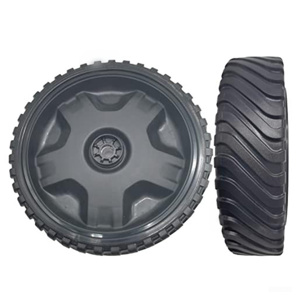 Conjunto de rueda de accionamiento de 8 pulgadas y 53 dientes para Troy-Bilt TB200 TB210 – Neumático de repuesto para carretilla de jardín, cortacésped, rueda delantera de goma de plástico (2 unidades