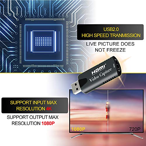 BKSDMAN Scheda acquisizione Video Ingresso HDMI 4K 60 fps Uscita 1080P 30 fps USB 2.0 Scheda di acquisizione Video per Giochi, Streaming, insegnamento e videoconferenza