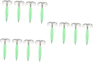 BESTOYARD 12 Peças 12 Iscas De Pesca De Polvo Iscas De Pesca De Lula Luminosas Iscas De Pesca De Polvo Ganchos De Pesca Fluorescentes Iscas De Aço Inoxidável Iscas De Pesca Ganchos De Lula