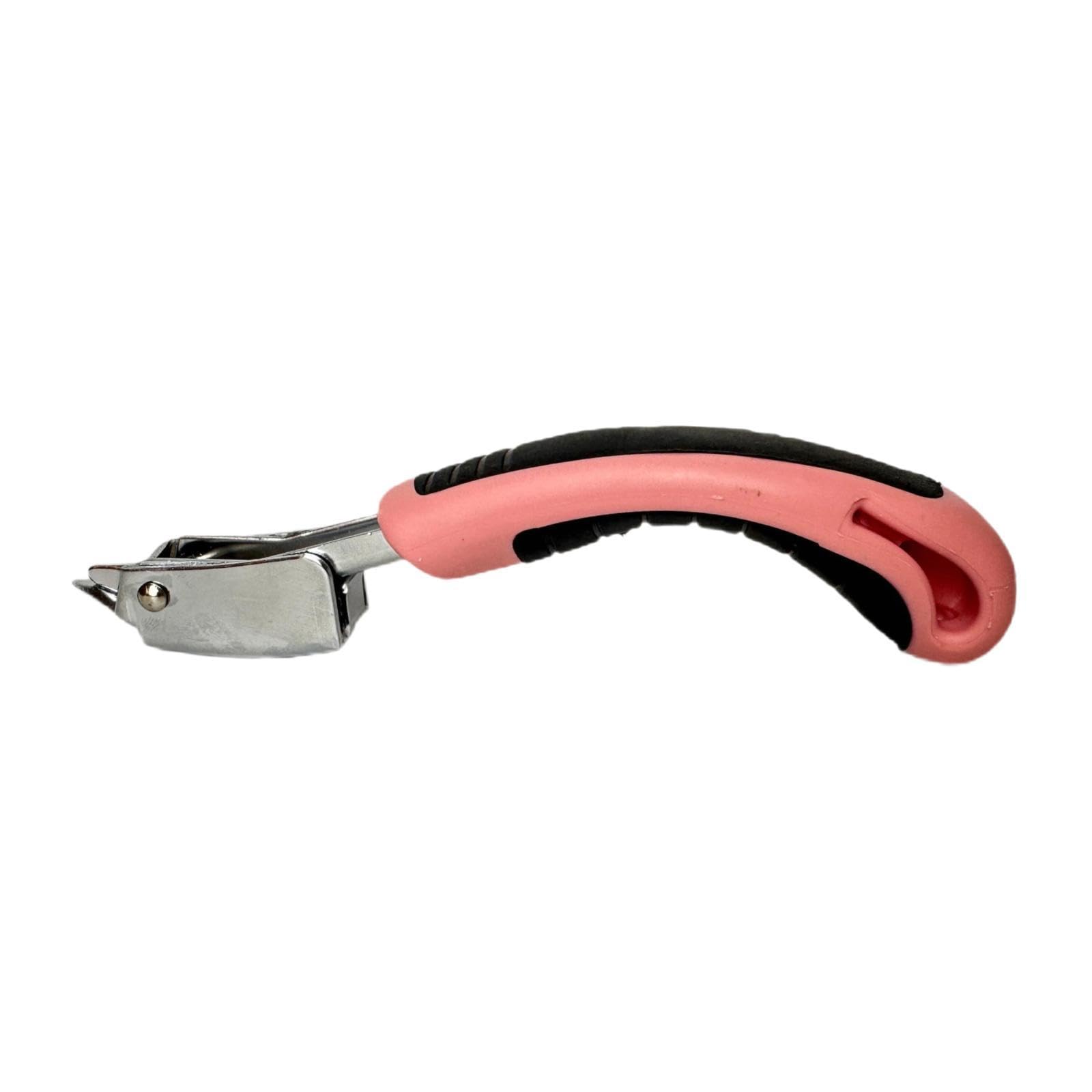 Homyl Staple Remover Tool with Sturdy Lever Mechanism for Effortless Nail Removal. Made of Stainless Steel. Comfortable Handle for Furniture, Office, Black Pink