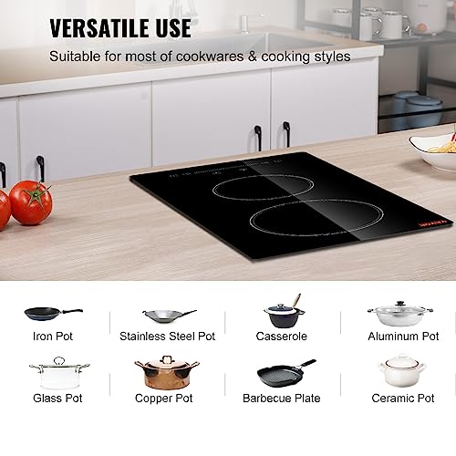 Vevor 20 X 11.6 INCH 2 BURNERS STOVE TOP Built In Electric Stove Top, 12 Inch 2 Burners, Glass Radiant Cooktop thumb #3