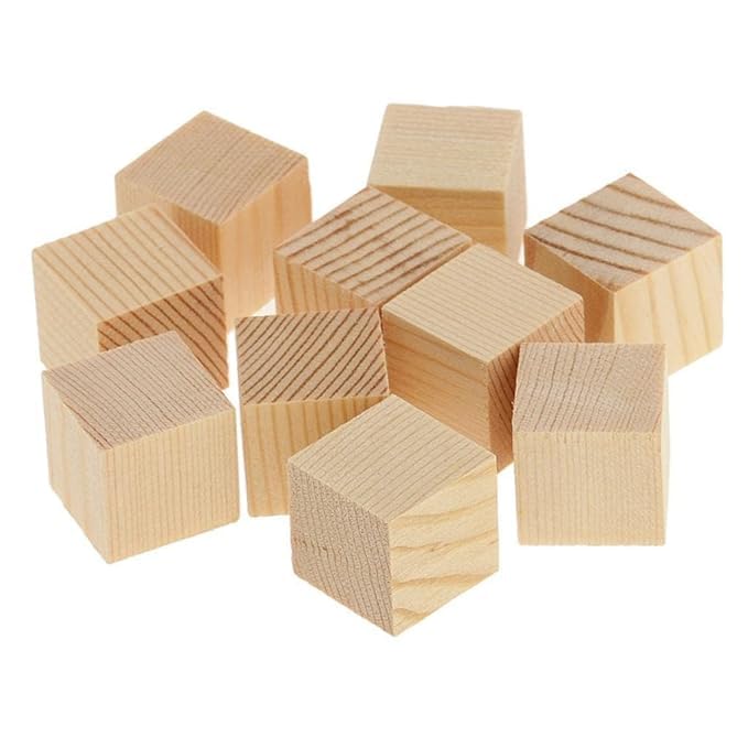 Wooden Cube Blocks 1.5 Inch | Natural Wooden Square Blocks for Crafts, DIY Projects, Home Decor, Painting & Kids Activities (4)-image-39