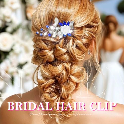 Accesorios para el cabello de boda EVILD Clip de pelo con flor de rhinestone plateado para mujer miniatura 2