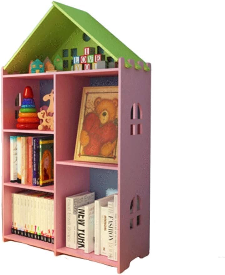 Bibliothèque d'images rose pour chambre d'enfant et coin lecture moderne