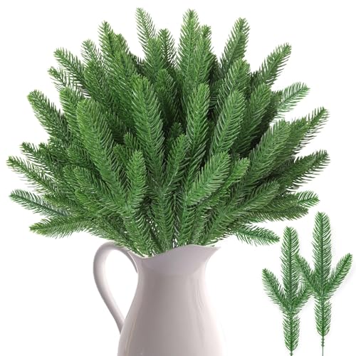 XIMISHOP 50 Stück Künstliche Tannenzweige Weihnachten,Kiefernzweige...