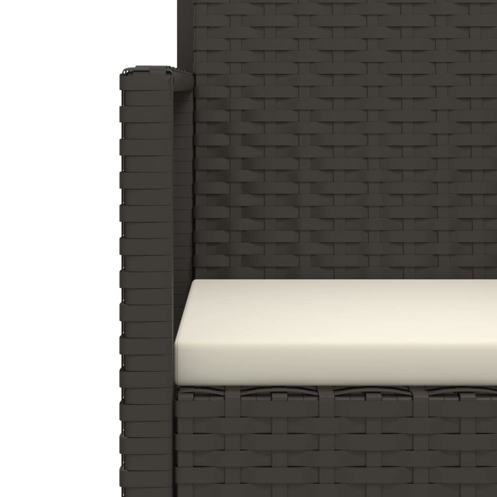 vidaXL Fauteuil de Jardin avec Coussin Noir Résine tressée