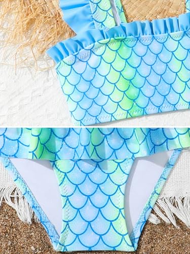 Two Piece Swimsuits for Girls Ruffles Bikini Set Mermaid Bathing Suit for 3-10 Years3