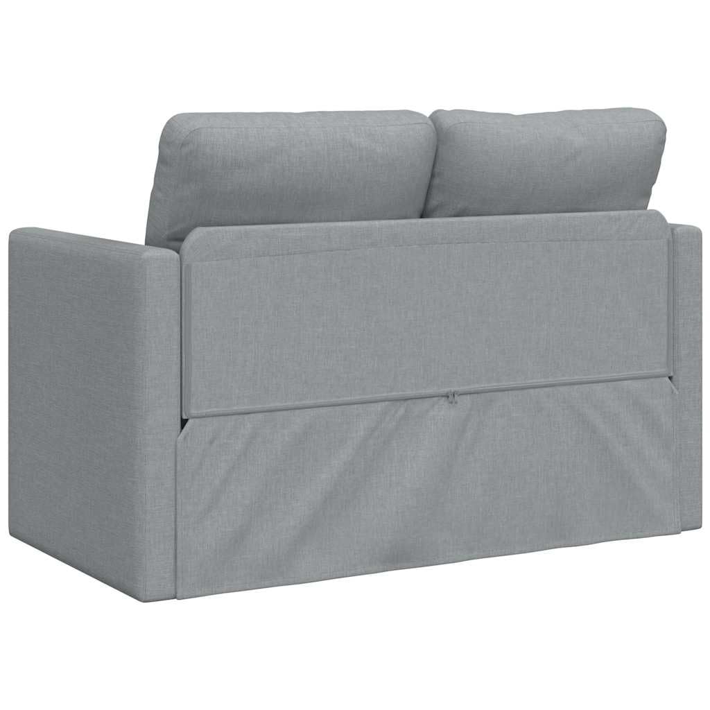 Sofá de suelo con función de dormir, color gris claro, 112 x 174 x 55 cm, tela, sofá cama de 2 plazas, plegable con estructura de metal, convertible en cama de doble suelo, acolchado grueso