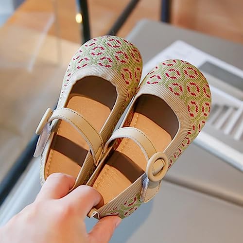 Kids Girls Casual Shoes Spring/Summer Short Heel Ethnic Printing Rubber Sole Birthday gift for 4 month old baby girl2