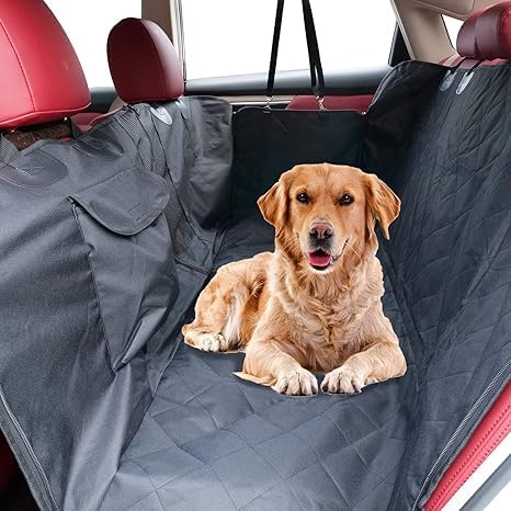 Image of Dog Seat Cover for Back Seat, 100% Waterproof with Mesh Window, Scratch Prevent Anti-Slip Dog Car Hammock, Standard(Green, Mesh Window Hatchback Car seat Cover)