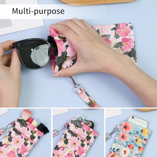 Image of Double Eyeglass Case Soft Dual Glasses Case for Women Men Travel Squeeze Top Sunglasses Cases Eyeglasses Pouch