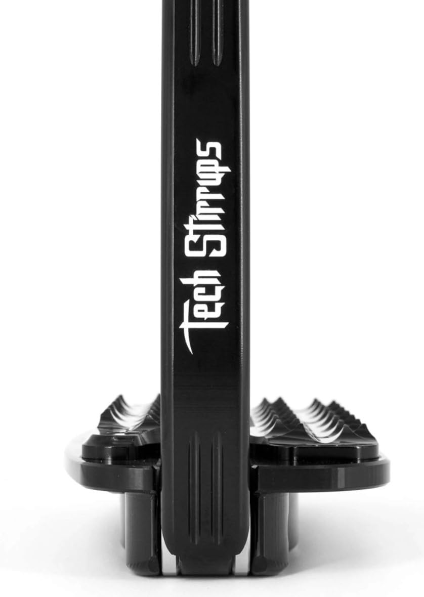 Tech Stirrups Venice Sloped EVO Sichereheitssteigbügel I CNC gefertigt I Aluminium I Rutschfester Grip I geeignet für Spring und Gelände reiten (Rosegold/Schwarz)