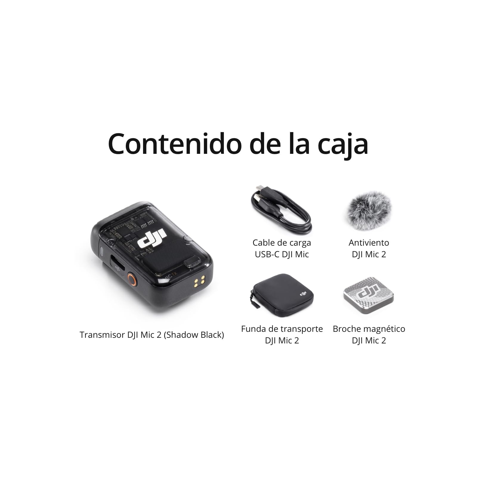 Transmisor DJI Mic 2 (Shadow Black), micrófono inalámbrico con
