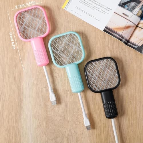 Eloxee Mini Mosquito Kill Bat & Lamp 2-in-1 | USB Rechargeable Electric Fly Swatter & Bug Zapper | Portable Mosquito Trap Light for Indoor & Outdoor Use (Pack of 1) (Multicolour)