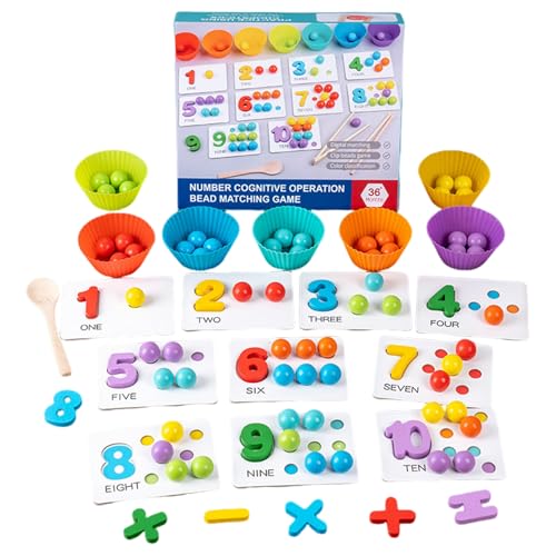 Cuentas digitales de silicona infantiles con palillos para aprender números