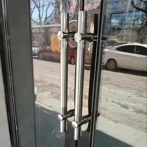 Uchwyt do drzwi prysznicowych ze stali nierdzewnej Push Dwustronny drążek T do szklanej szopy wejściowej, środki otworów 90 cm