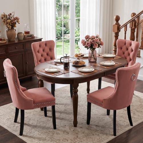 SoarTalent Velvet Upholstered Dining Chairs Set of...