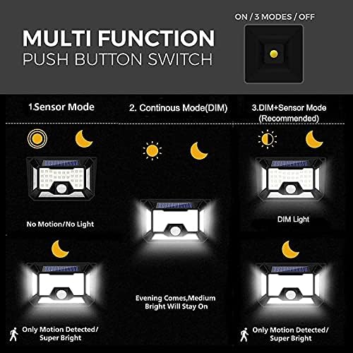 LED Motion Sensor Security Lamp Solar Lights for Home and Garden Outdoors Night Light image 4
