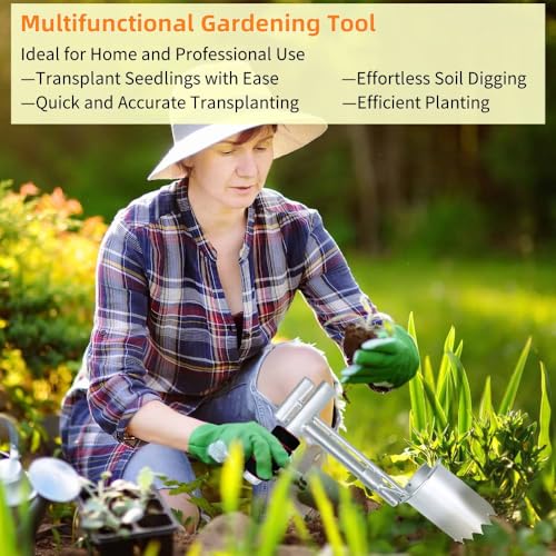 Garden Bulb Planter Tool - Plant and Fruit Tree Seedling Transplanter, Tulip Bulb Planter Tool, Seed Planter for Vegetable, Tree, Flower, Perfect Gardening Gifts for Women & Gardening Enthusiasts