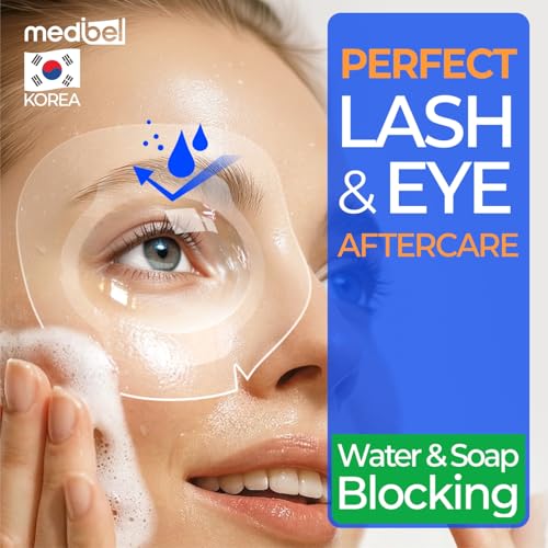 Image of Waterproof Eyepatch for Shower, 3D Eye Dome Shield for Eyelash Extensions Lash Lift & Microblading, Disposable Adhesive Eye Patch for Women & Adults, Made in Korea (12 Pcs)