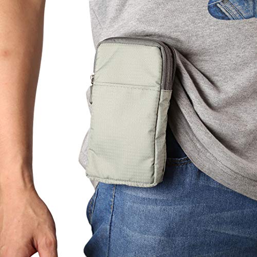 Youkii Sac de Ceinture Clip pour Téléphone,Sacoche Homme Ceinture,Universel 6.5' pour Pochette Telephone Portable avec Sacs de Banane Sport Pochette Portable (Gris)