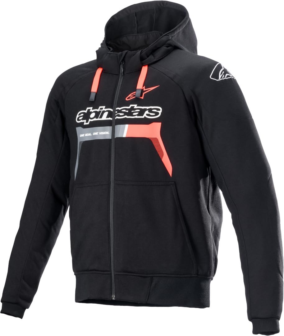Alpinestars Unisex Black/Red Chrome Ignition Hoodie Fluo