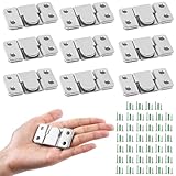 20 Pcs Silver Flush Mount Bracket, 55mm Large Interlocking Picture Hanging Buckles, Stainless Steel Headboard Wall Mounting Brackets