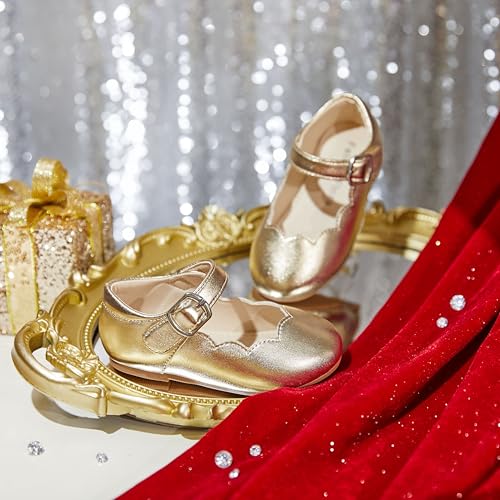 Image of Felix & Flora Toddler Flower Girl Dress Shoes - Baby Girl Ballet Mary Jane Flats for Party School Wedding