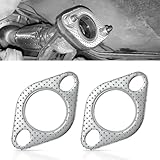 JUSTTOP 2PCS Car Exhaust Gasket,Ultra Seal 2-Bolt 2