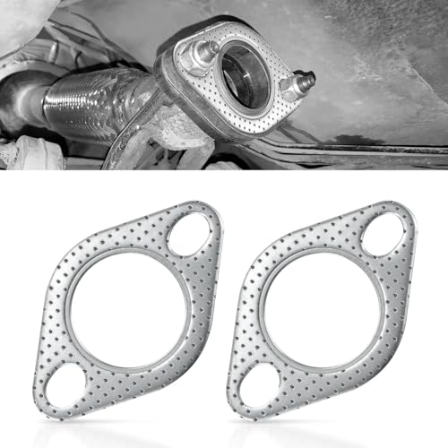 JUSTTOP 2PCS Car Exhaust Gasket,Ultra Seal 2-Bolt 2