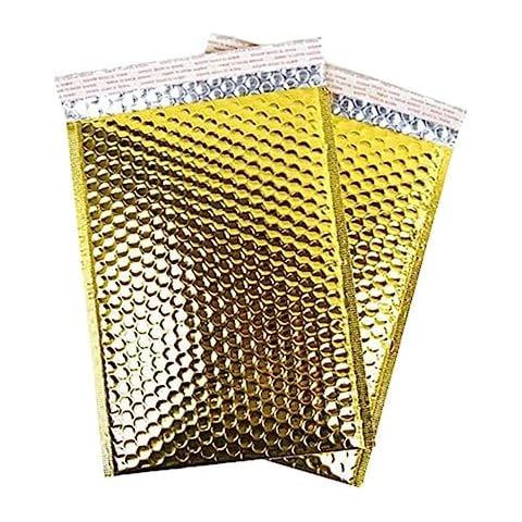 Secure Seal #5 10.5x16 Inch Gold Glamour Metallic Bubble Mailers Pack of 25 Shiny Padded Envelopes Cover