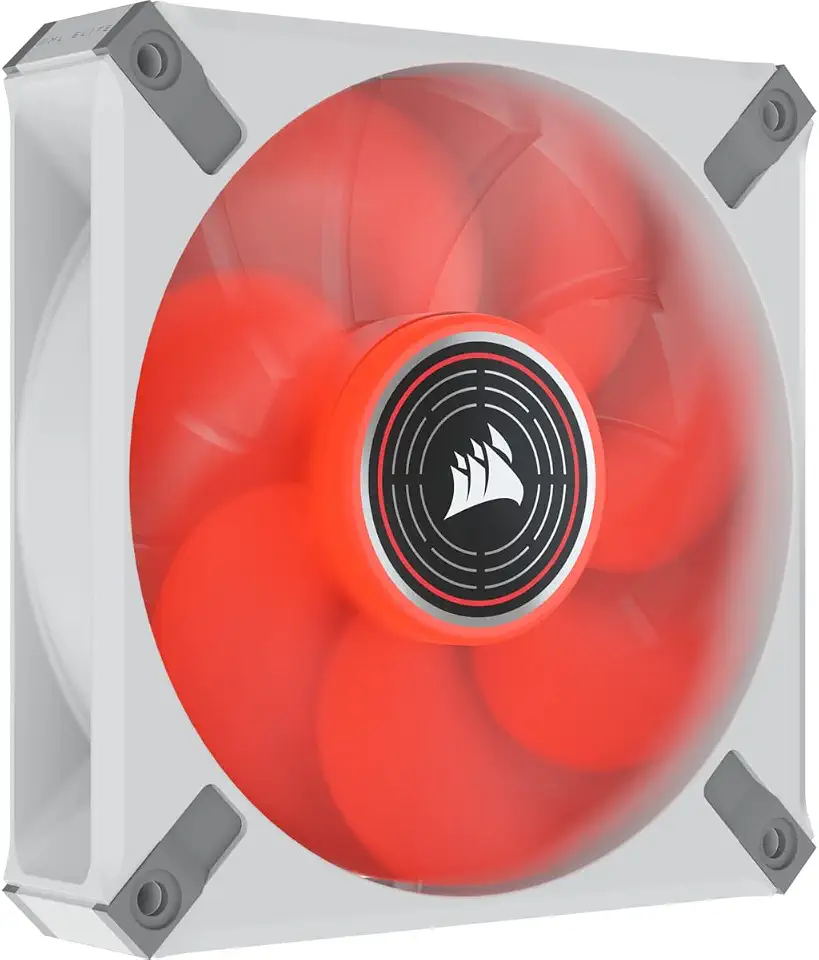 Corsair ML120 LED Elite, 120mm PWM LED White Fan (Corsair AirGuide Technology, Magnetic Levitation Bearing, Up to 2,000 RPM, Eight Vibrant LEDs, Low Noise, High Airflow) Single Pack - Red