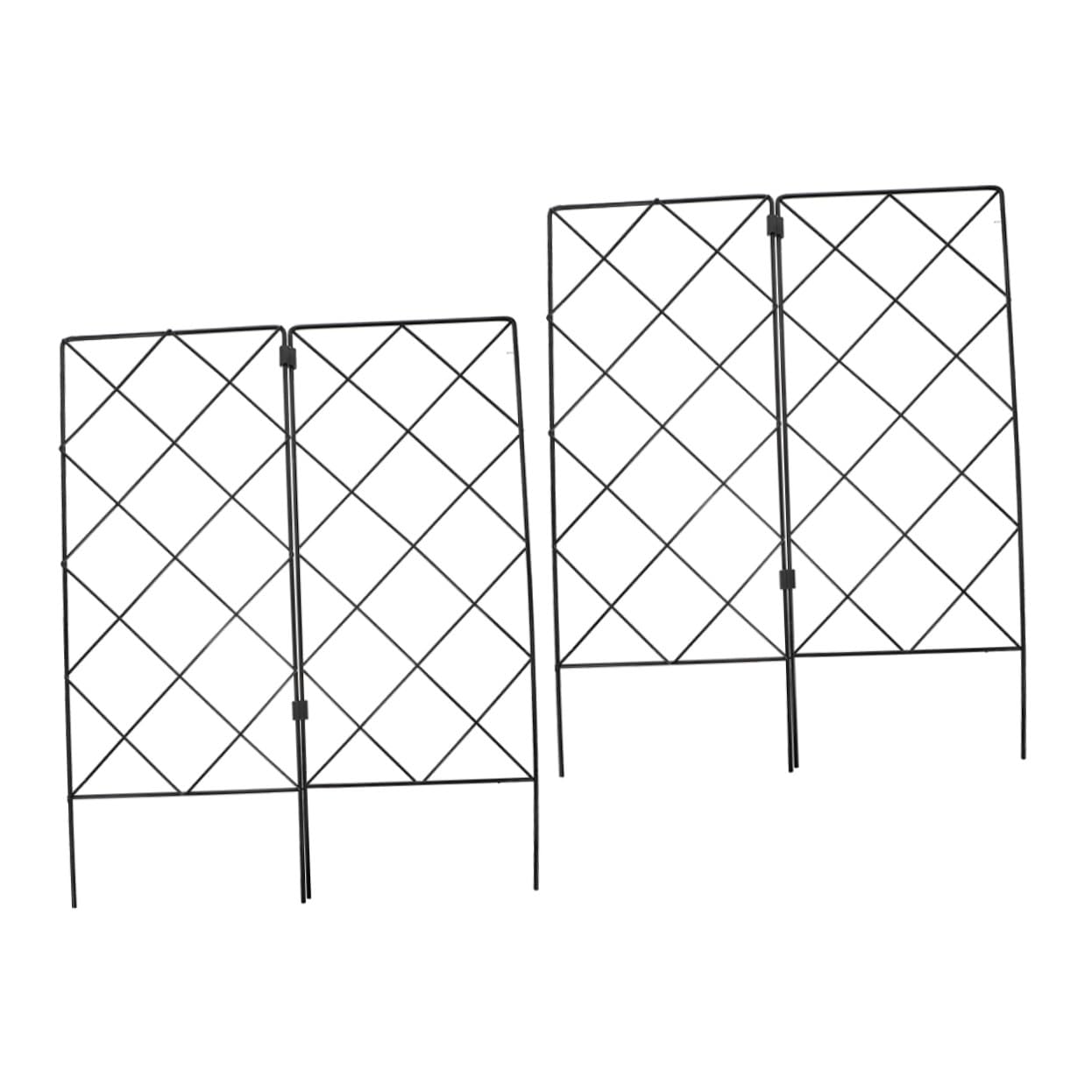 2 pièces Treillis de Jardin Pliable Support Stable pour Plantes Grimpantes et Vignes Cadre Résistant pour Pots Tomates Concombre Grappe