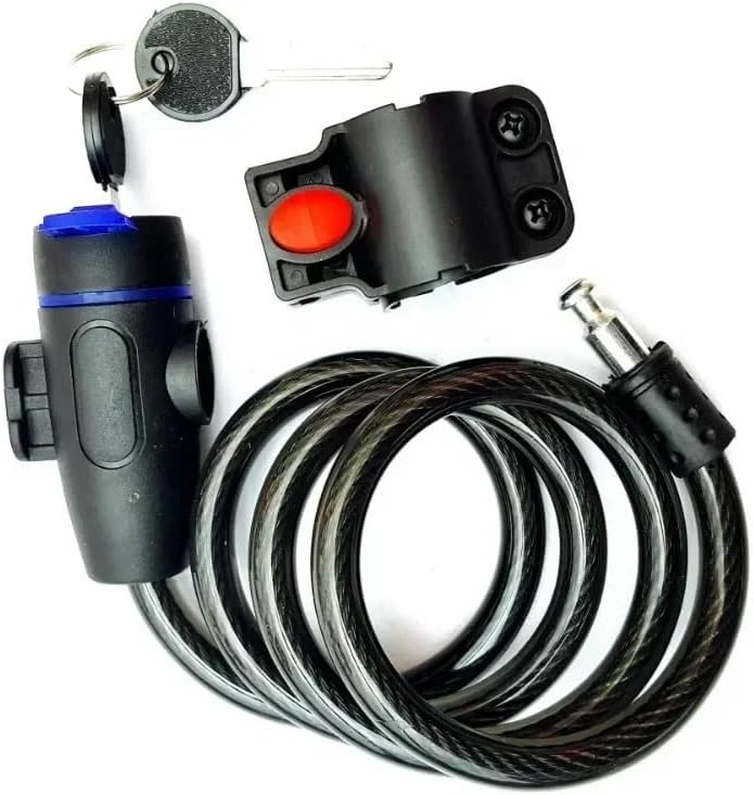 Universal Anti-Theft Bicycle Bike Lock Stainless Steel Cable Coil for Castle Motorcycle Cycle MTB Bike Security Lock (Color : Black) (Black)