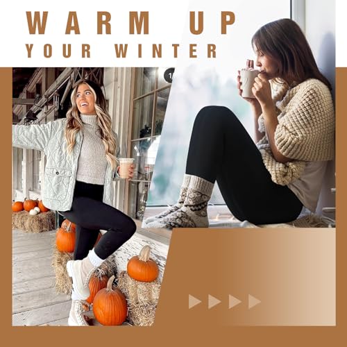SINOPHANT Fleece Lined Leggings for Women, High Waisted Thermal Winter Thick Warm Ladies Leggings4