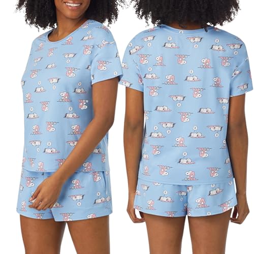 Image of Richard Leeds International Womens 2 Piece Pajama Set - Disney | Hello Kitty | Snoopy - Short Sleeve Top & Shorts Lounge Sets