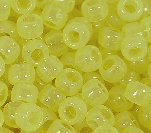 JOLLY STORE Glow In The Dark Pony Beads - 500 Pcs Neon Orange 9x6mm Craft Beads