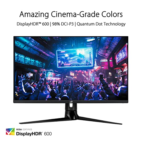 Image of ASUS ROG Swift PG32UQ HDMI 2.1 Gaming Monitor - 32 inch, 4K UHD (3840 x 2160), IPS, 144 Hz, 1 ms MPRT, NVIDIA G-SYNC Compatible, DSC, ELMB Sync, DisplayHDR 600, 98% DCI-P3, Quantum-Dot Technology, Black
