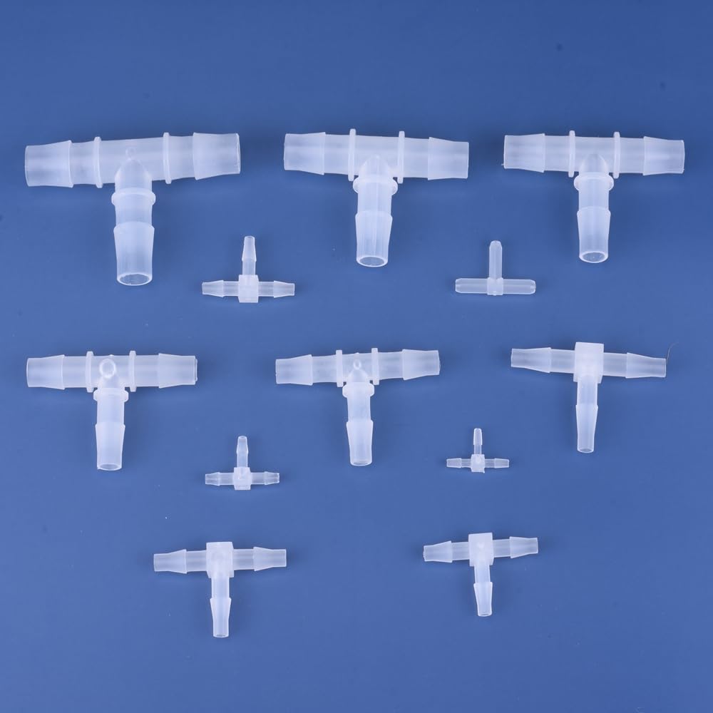 Złączka do rur plastikowych 1,6 mm - 14,2, z gwintem Pagoda Barb, równa, trójnikowa, akwarium, wkładem PP, domu i ogrodu(50 Pcs,7.9mm)