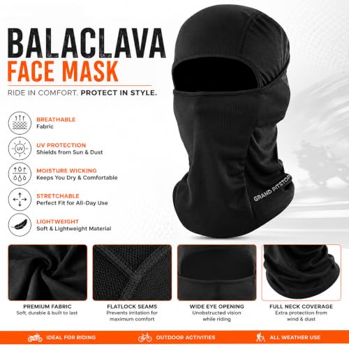 GRAND PITSTOP Helmet Mask Black Free Size - Image 3