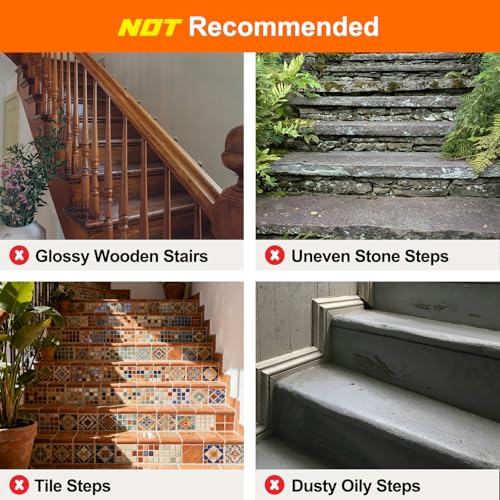Spurtar Treppenstufen Matten Antirutsch Treppe, Transparent Treppenteppich Selbstklebend Stufenmatten innen 15 Stück für Holzstufen Boden Antirutschmatte Klebeband Pads, 10 x 60 cm