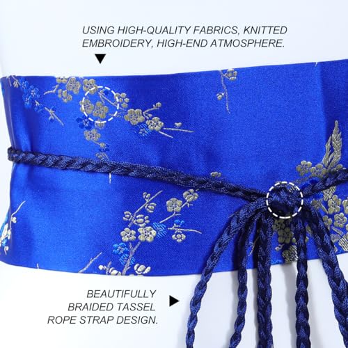 Women Japanese Kimono Robe Waistband Self Tie Wrap Around Waist Belt with Tassel for Yukata Robe Accessories3