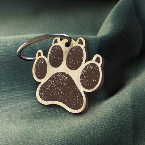 Hundepfote Schlüsselanhänger handgemacht aus Holz, Glücksbringer, Pfote, Hund Glücksbringer, Hund Geschenk, Hundebesitzer, Hundepfote im Herz