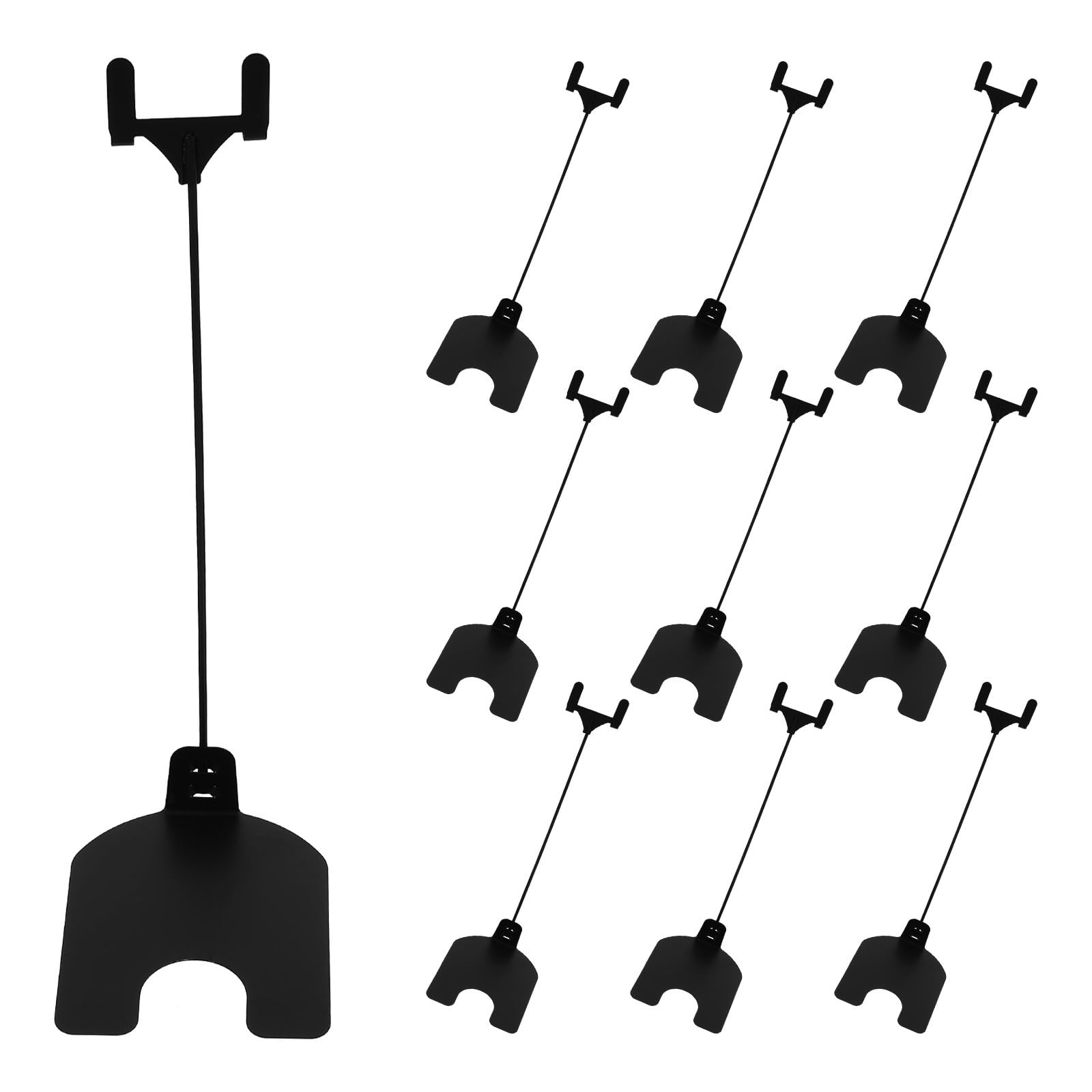 Zerodeko Clip per Cartellini dei Prezzi in Ferro Nero 20 Cm, Set da 10 Pezzi, Supporto per Etichette da Tavolo per Negozi, Ristoranti e Fiere Aziendali